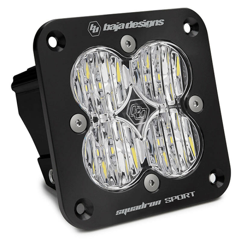 Baja Designs Squadron Sport Black Wide Cornering Pattern Flush Mount LED Light Pod - Clear Light Bars & Cubes Baja Designs