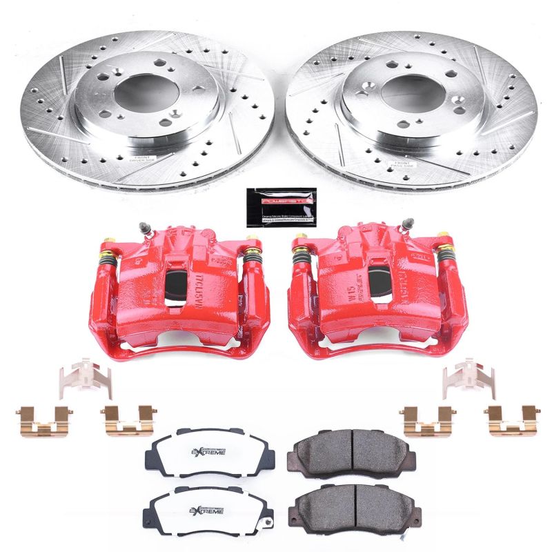 Power Stop 91-95 Acura Legend Front Z26 Street Warrior Brake Kit w/Calipers Brake Kits - Performance D&S PowerStop