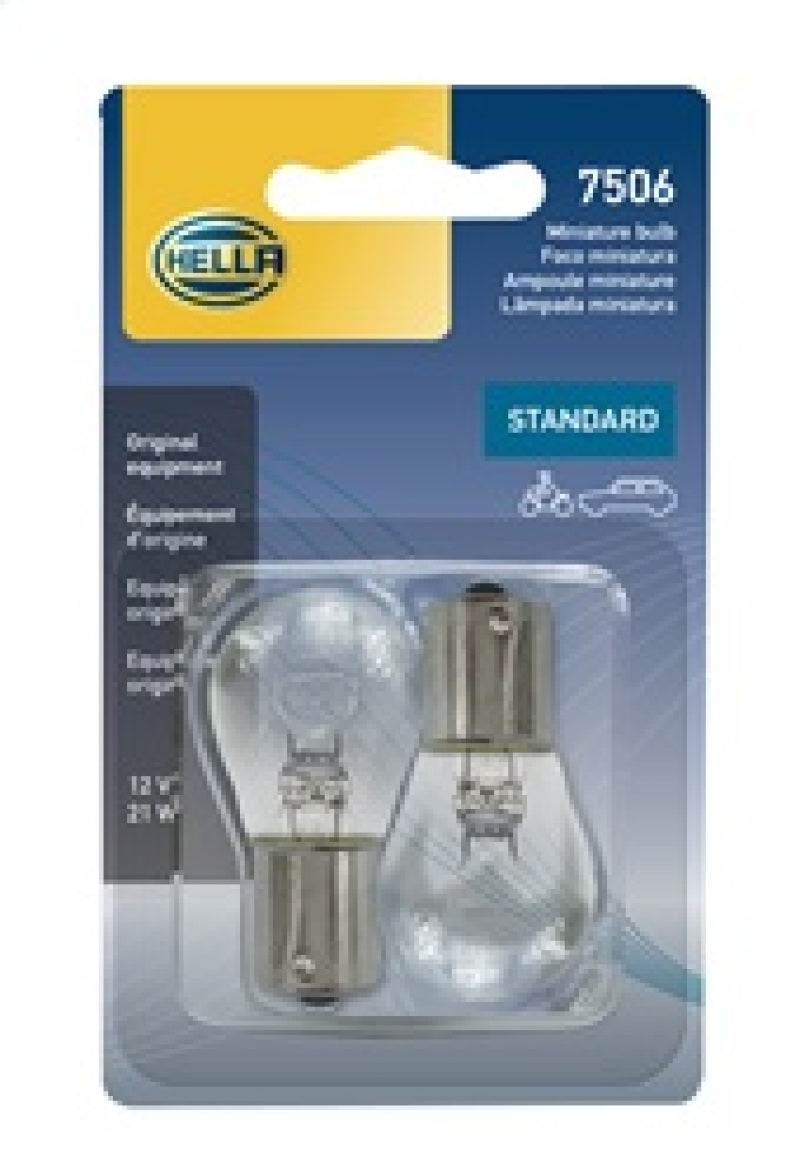 Hella Bulb 7506 12V 21W Ba15S S8 (2) Bulbs Hella
