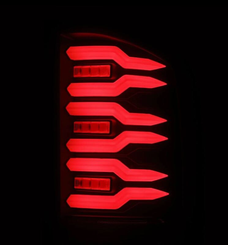 AlphaRex 07-14 Chevrolet Silverado 1500/2500HD/3500HD Luxx-Series LED Tail Lights Blk w/Smoked Lens Tail Lights AlphaRex