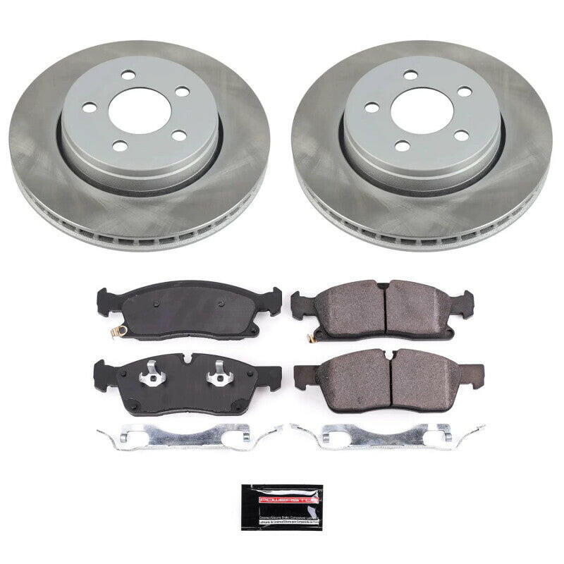 Power Stop 17-20 Jeep Grand Cherokee Front Semi-Coated Rotor Kit Brake Kits - Performance Blank PowerStop