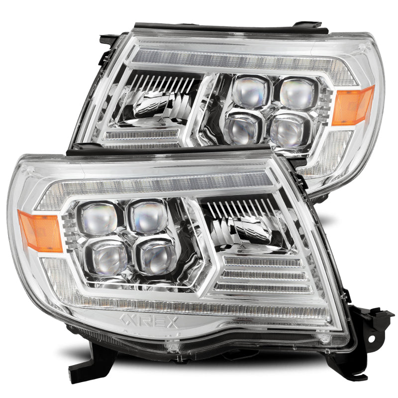 AlphaRex 05-11 Toyota Tacoma NOVA LED Projector Headlights Plank Style Chrome w/Activation Light/DRL Headlights AlphaRex