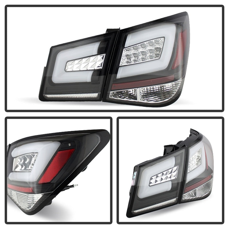Spyder Chevy Cruze 2011-2014 Light Bar LED Tail Lights Black ALT-YD-CCRZ11-LBLED-BK Tail Lights SPYDER