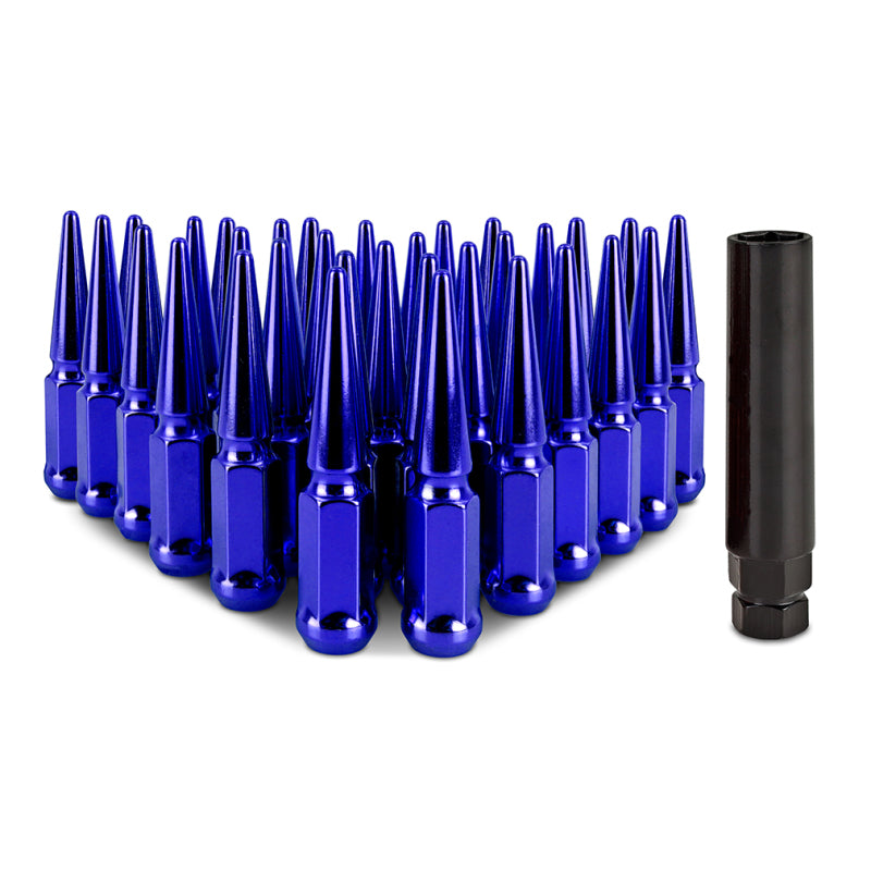 Mishimoto Mishimoto Steel Spiked Lug Nuts M14 x 1.5 32pc Set Blue Lug Nuts Mishimoto