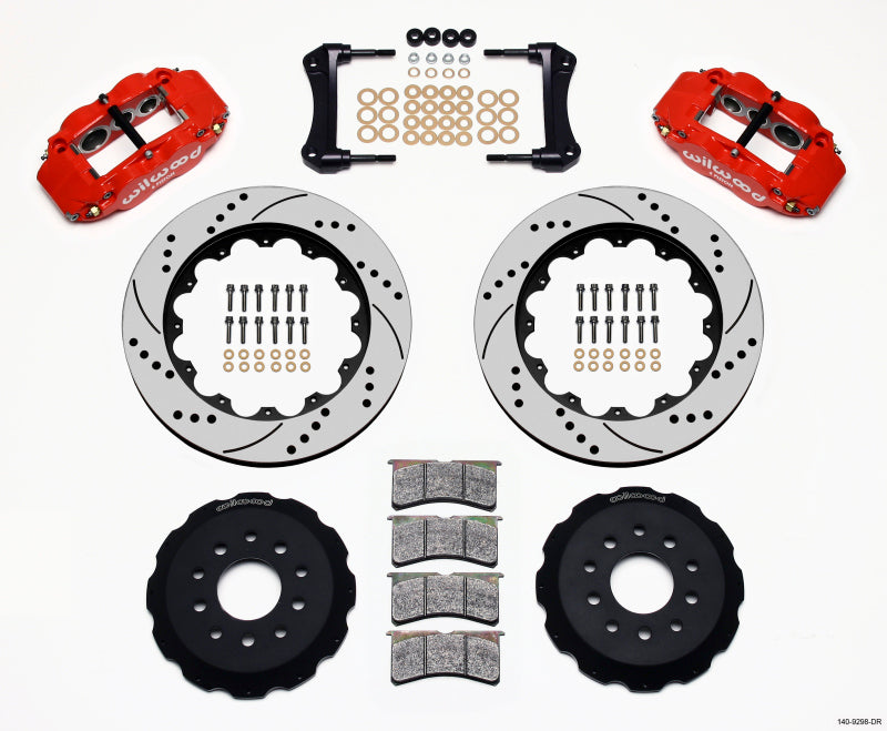 Wilwood Narrow Superlite 6R Front Hat Kit 14.00in Drilled Red 88-93 Corvette C4 Big Brake Kits Wilwood