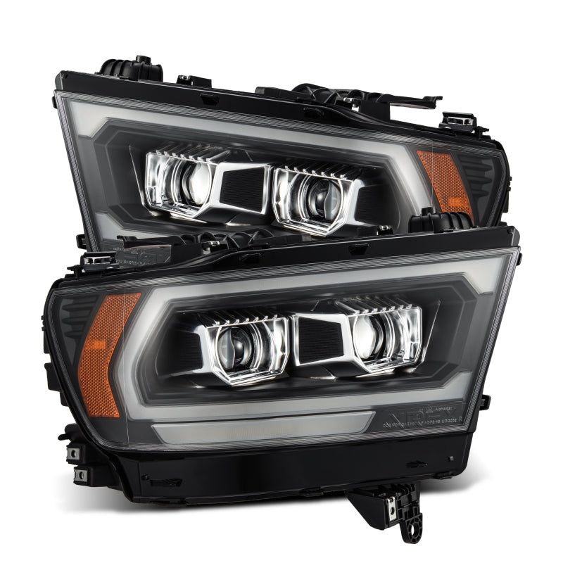 AlphaRex 19-22 Dodge Ram 1500 PRO-Series Projector Headlights Black w/Seq Signal/DRL Headlights AlphaRex