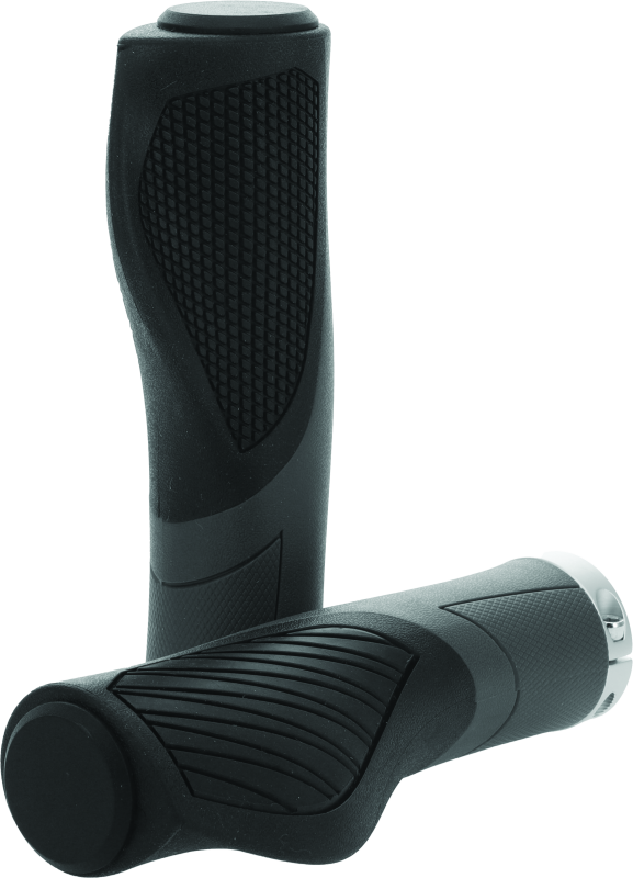 BikeMaster Lock-On Ergo Grips - Black/Grey Grips BikeMaster