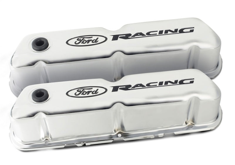 Ford Racing Complete Dress Up Kit Chrome Finish w/Black Emblems Engine Covers Ford Racing