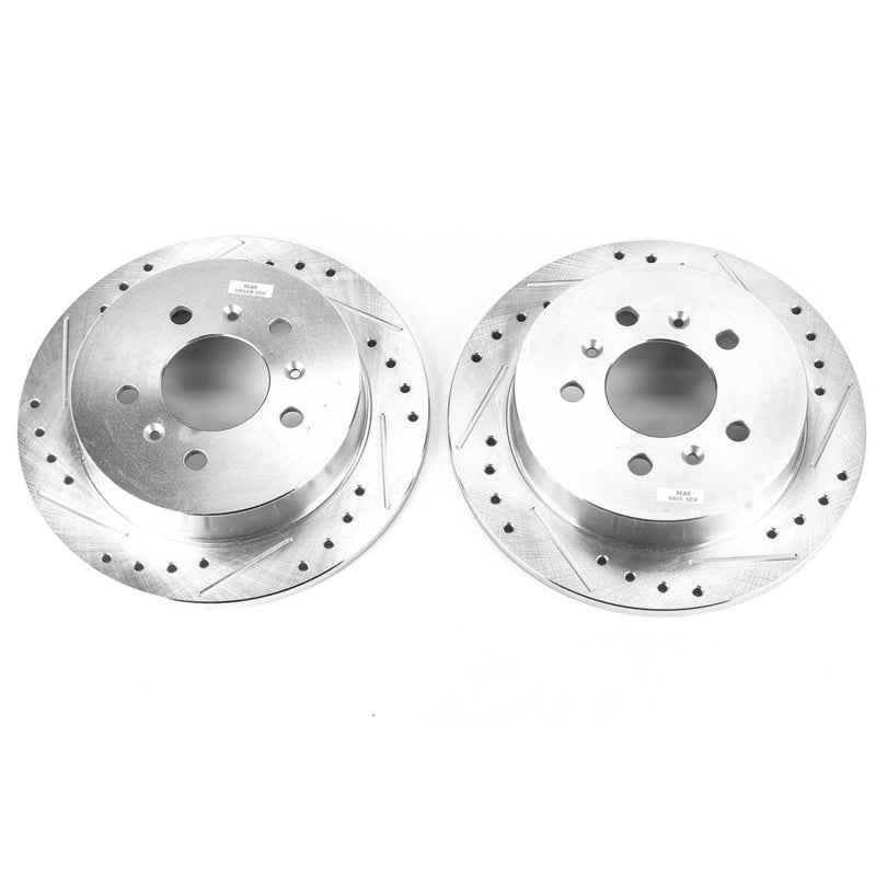 Power Stop 08-09 Buick Allure Rear Evolution Drilled & Slotted Rotors - Pair Brake Rotors - Slot & Drilled PowerStop