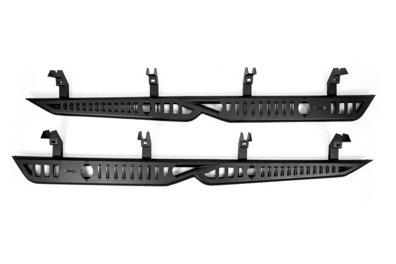 DV8 Offroad 19-24 GMC Sierra 1500 Crew Cab OE Plus Side Steps - Black Steel Side Steps DV8 Offroad