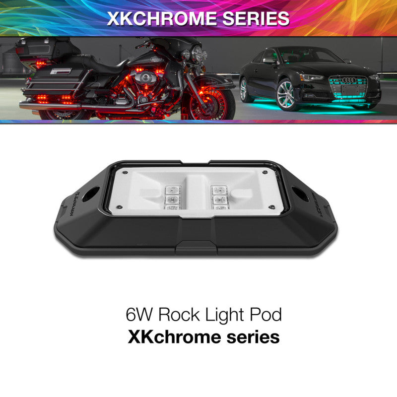 XK Glow XKchrome Low Profile Ultra Bright Rock Light Pod 6W Light Bars & Cubes XKGLOW