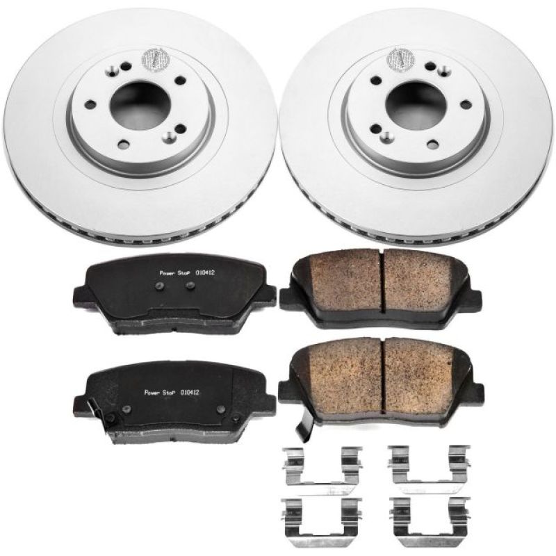 Power Stop 13-18 Hyundai Santa Fe Sport Front Z17 Evolution Geomet Coated Brake Kit Brake Kits - Performance Blank PowerStop