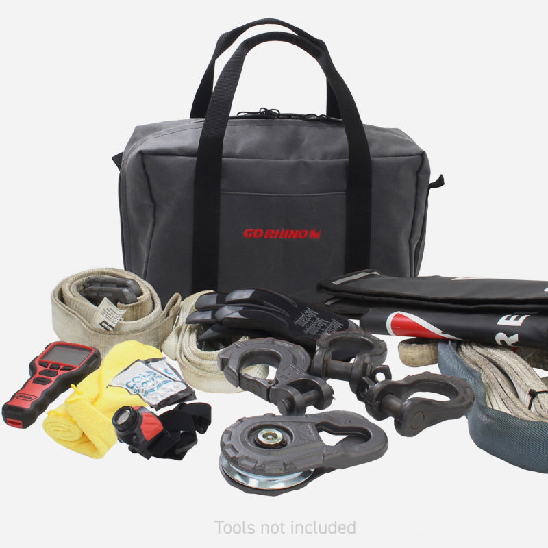 Go Rhino XVenture Gear Recovery Bag (7.5x11.5x18in. Closed) 12oz Waxed Canvas - Black Cargo Boxes & Bags Go Rhino
