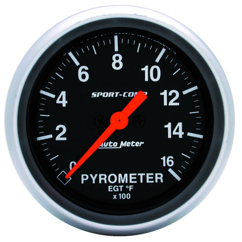 AutoMeter Gauge Pyrometer (Egt) 2-5/8in. 1600 Deg. F Digital Stepper Motor Sport-Comp Gauges AutoMeter