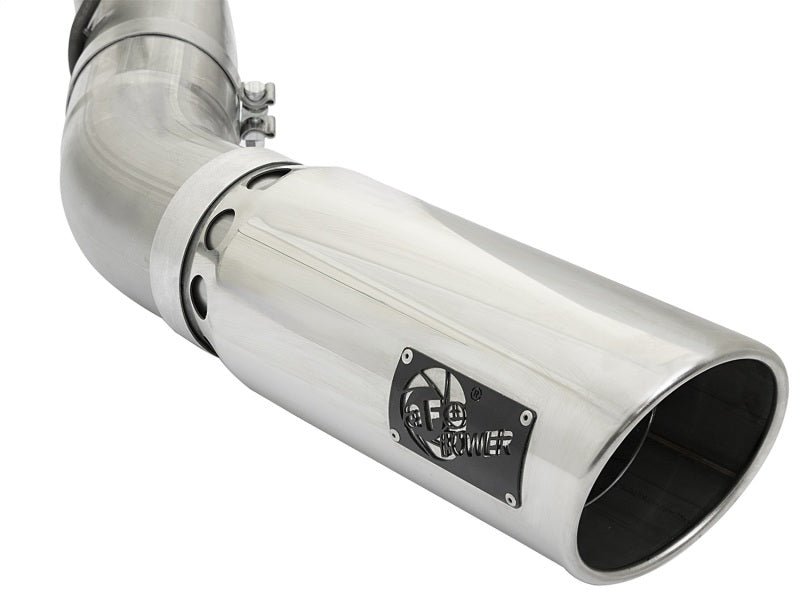 aFe LARGE BORE HD 5in 409-SS DPF-Back Exhaust w/Polished Tip 2017 GM Duramax V8-6.6L (td) L5P DPF Back aFe
