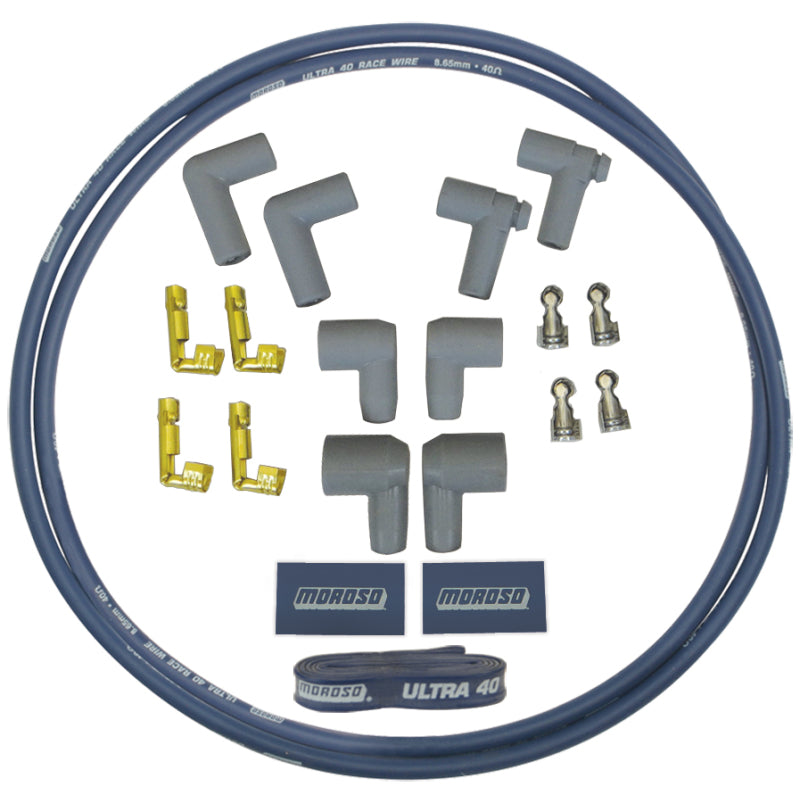 Moroso Ignition Coil Wire Kit - Ultra 40 - Sleeved - 4ft - Blue Stock Replacement Ignition Moroso