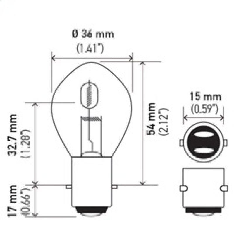 Hella Bulb 6260 12V 60/60W Ba20D B11 S2 Bulbs Hella