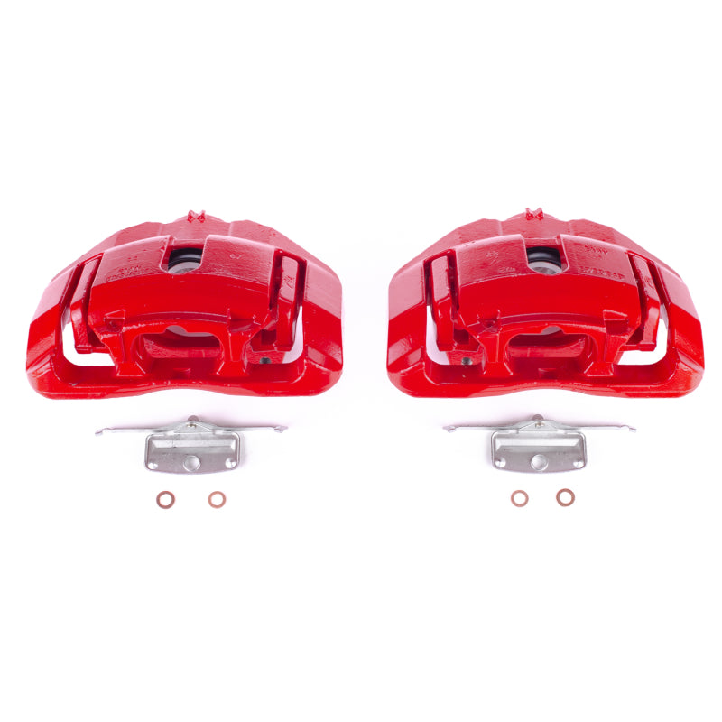 Power Stop 10-15 BMW 550i GT Front Red Calipers w/Brackets - Pair Brake Calipers - Perf PowerStop