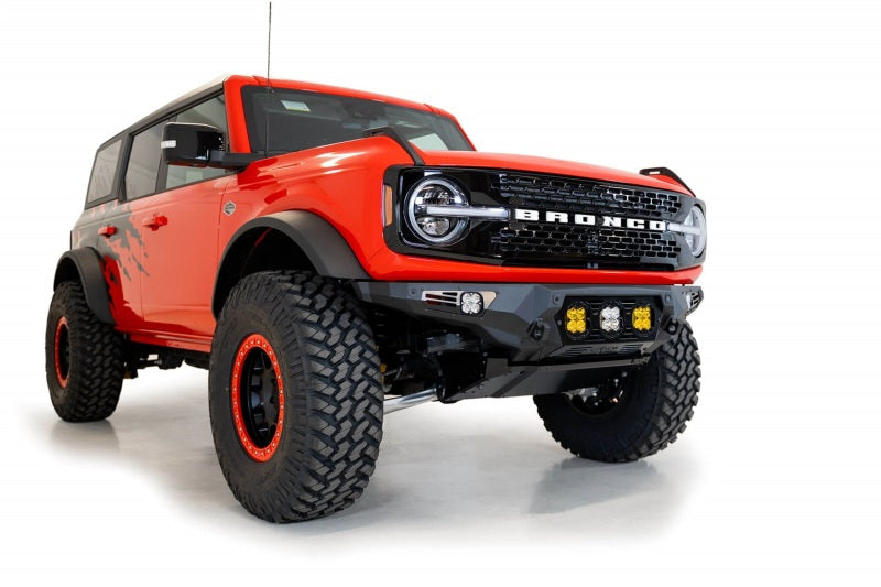 Addictive Desert Designs 21-22 Ford Bronco Bomber Front Bumper (w/ 3 Baja Designs LP4 Mounts) Bumpers - Steel Addictive Desert Designs