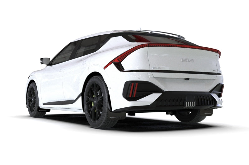 Rally Armor 25-26 Kia EV6 Base Light/GT/GT-Line Black Mud Flap - White Logo Mud Flaps Rally Armor