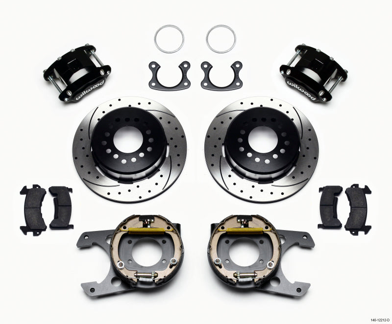 Wilwood D154 P/S Park Brake Kit Drilled Small Ford 2.50in Offset Big Brake Kits Wilwood