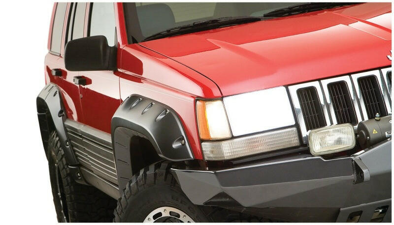 Bushwacker 93-98 Jeep Grand Cherokee Cutout Style Flares 4pc - Black Fender Flares Bushwacker