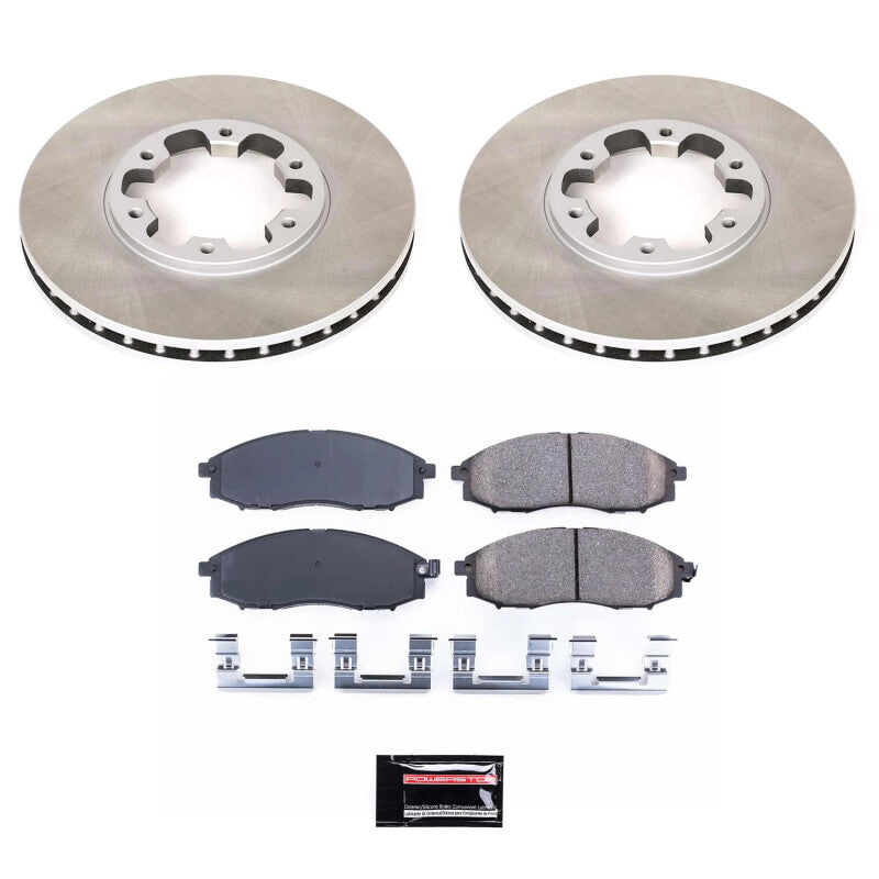 Power Stop 00-04 Nissan Xterra Front Semi-Coated Rotor Kit Brake Kits - Performance Blank PowerStop