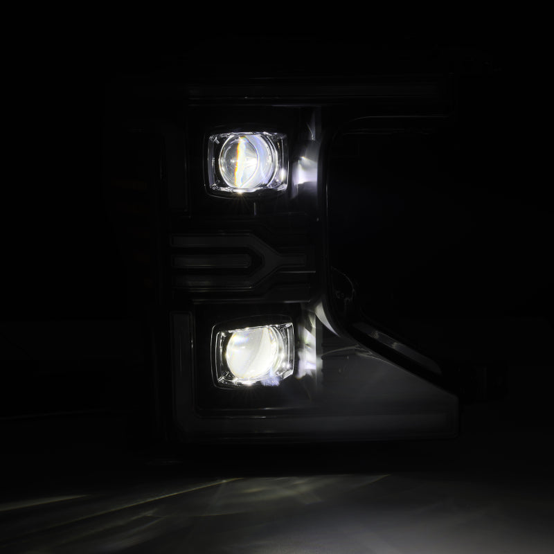 AlphaRex 20-22 Ford F-250/350/450/550 SD LUXX-Series LED Proj Headlights Bk w/Acv Light SS & SBDRL Headlights AlphaRex
