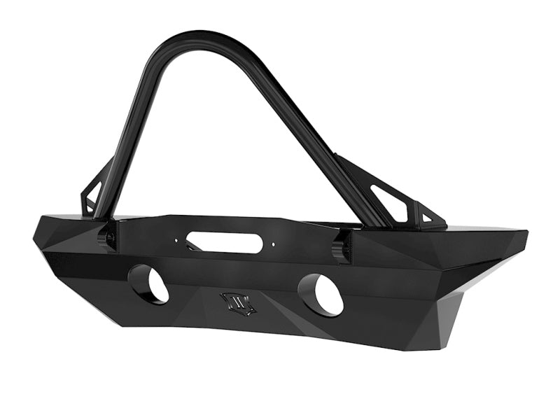 ICON 07-18 Jeep Wrangler JK Pro Series Mid Width Front Recessed Winch Bumper w/Stinger/Tabs Bumpers - Steel ICON