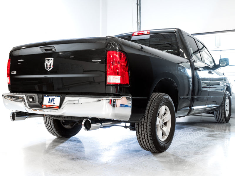 AWE Tuning 09-18 RAM 1500 5.7L (w/o Cutout) 0FG Dual Rear Exit Cat-Back Exhaust - Chrome Silver Tips Catback AWE Tuning
