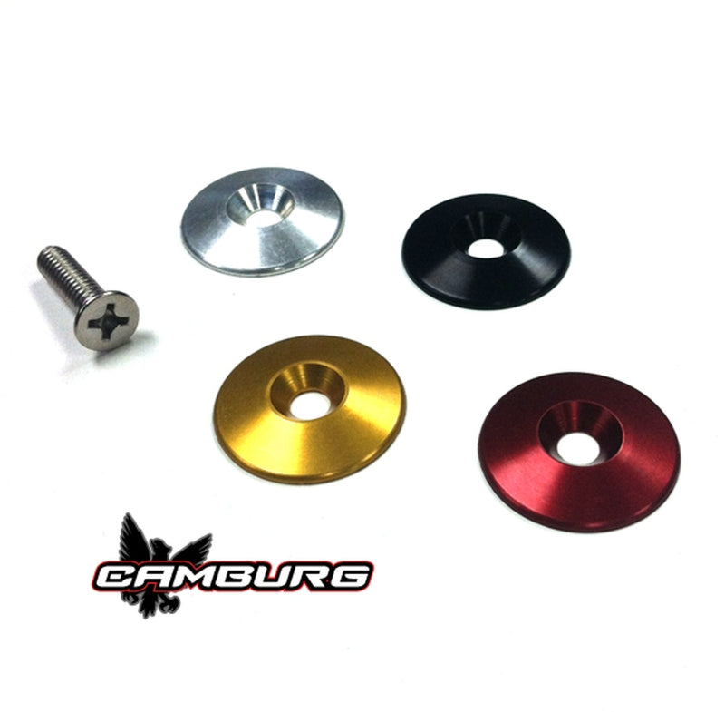 Camburg Black Fender Washer 10 Pack (aluminum washer bolt body clip 1/8in. tab) Hardware - Singles Camburg