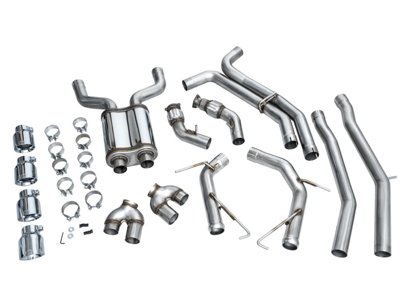 AWE Tuning 19-23 Audi C8 S6/S7 2.9T V6 AWD Track Edition Exhaust - Chrome Silver Tips Catback AWE Tuning