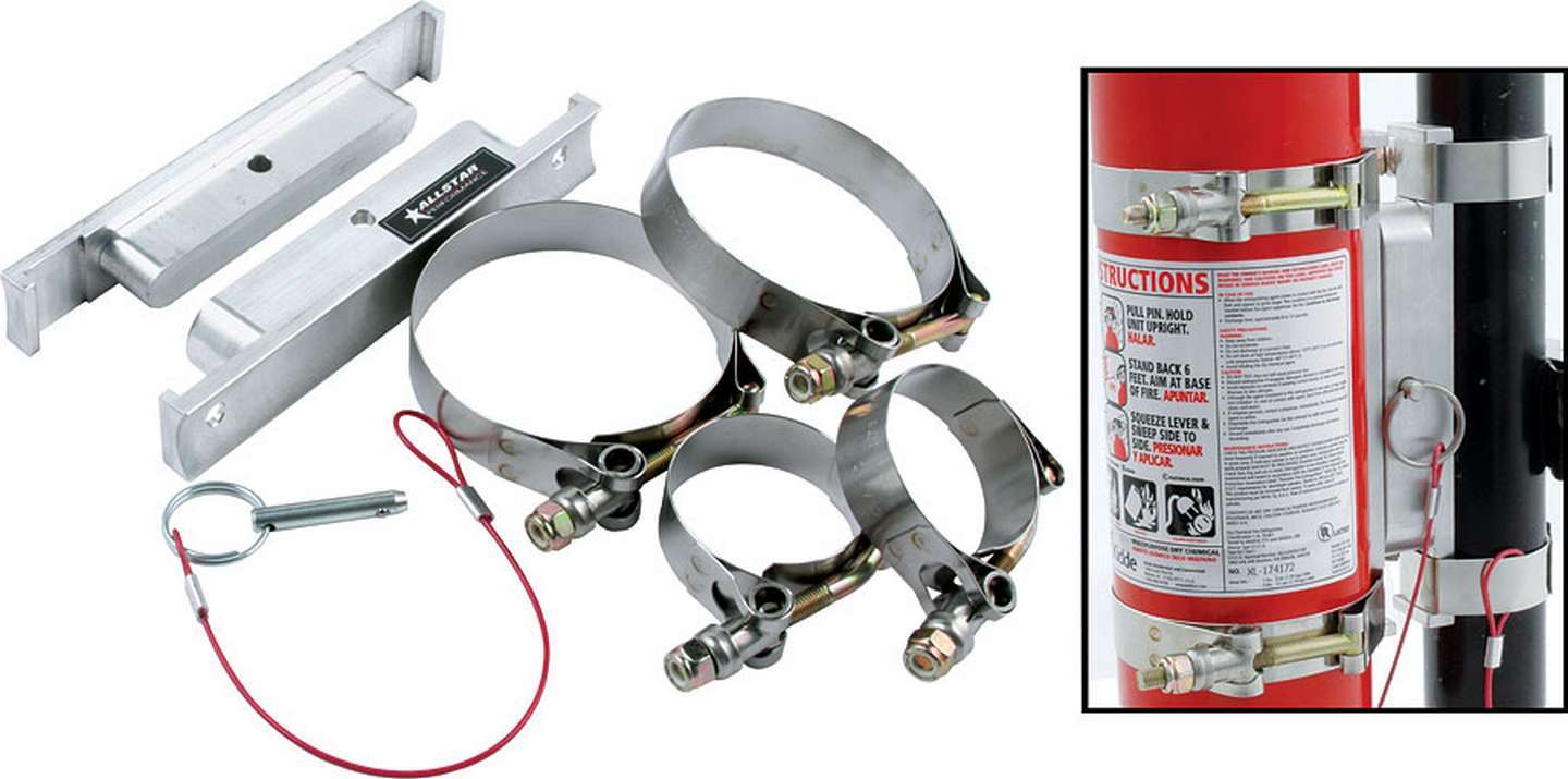Quick Release Fire Ext Bracket NHRA Fire Extinguisher Bottle Brackets Allstar Performance