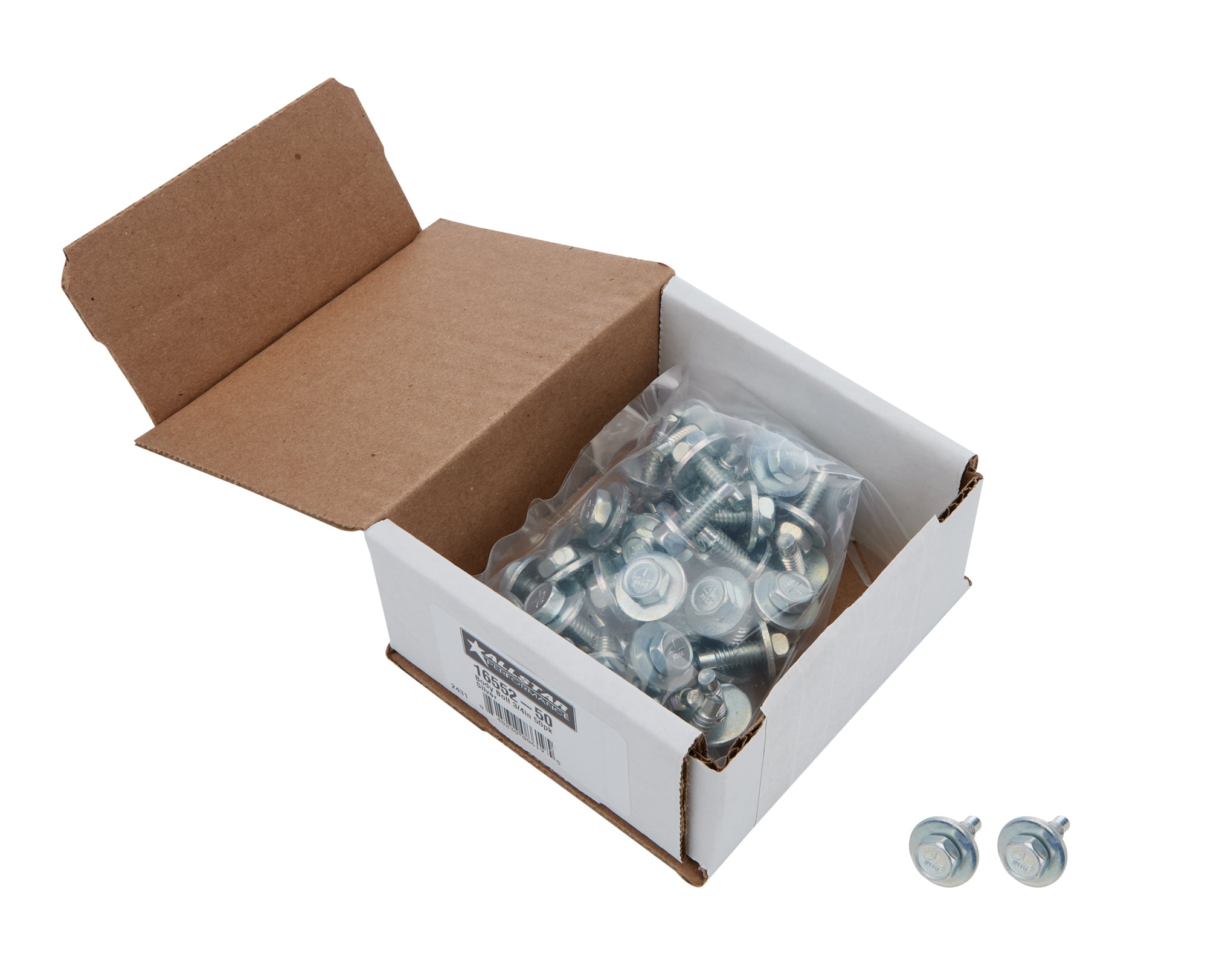 Body Bolt 3/4in 50pk Silver Body Fastener Kits Allstar Performance