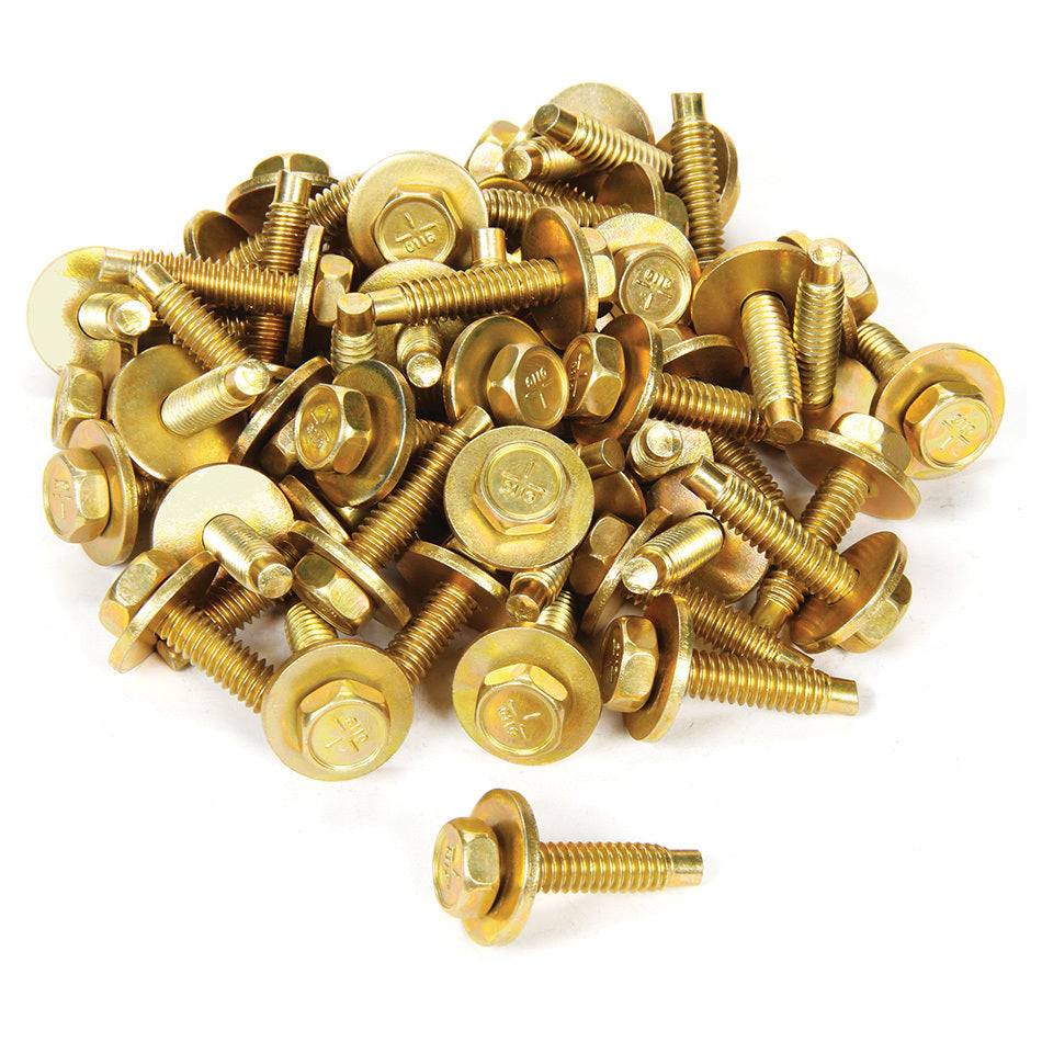 Body Bolt 1-1/8in 50pk Gold Body Fastener Kits Allstar Performance