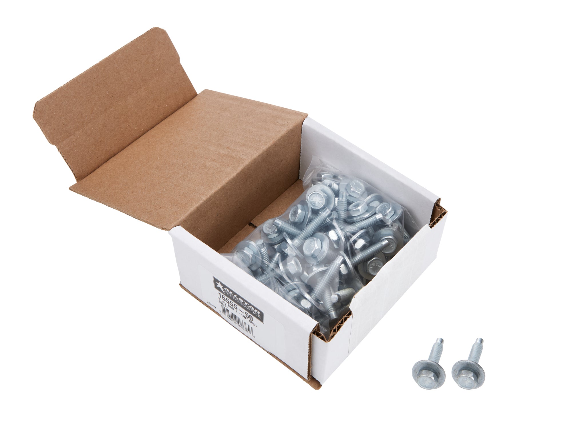 Body Bolt 1-1/8in 50pk Silver Body Fastener Kits Allstar Performance
