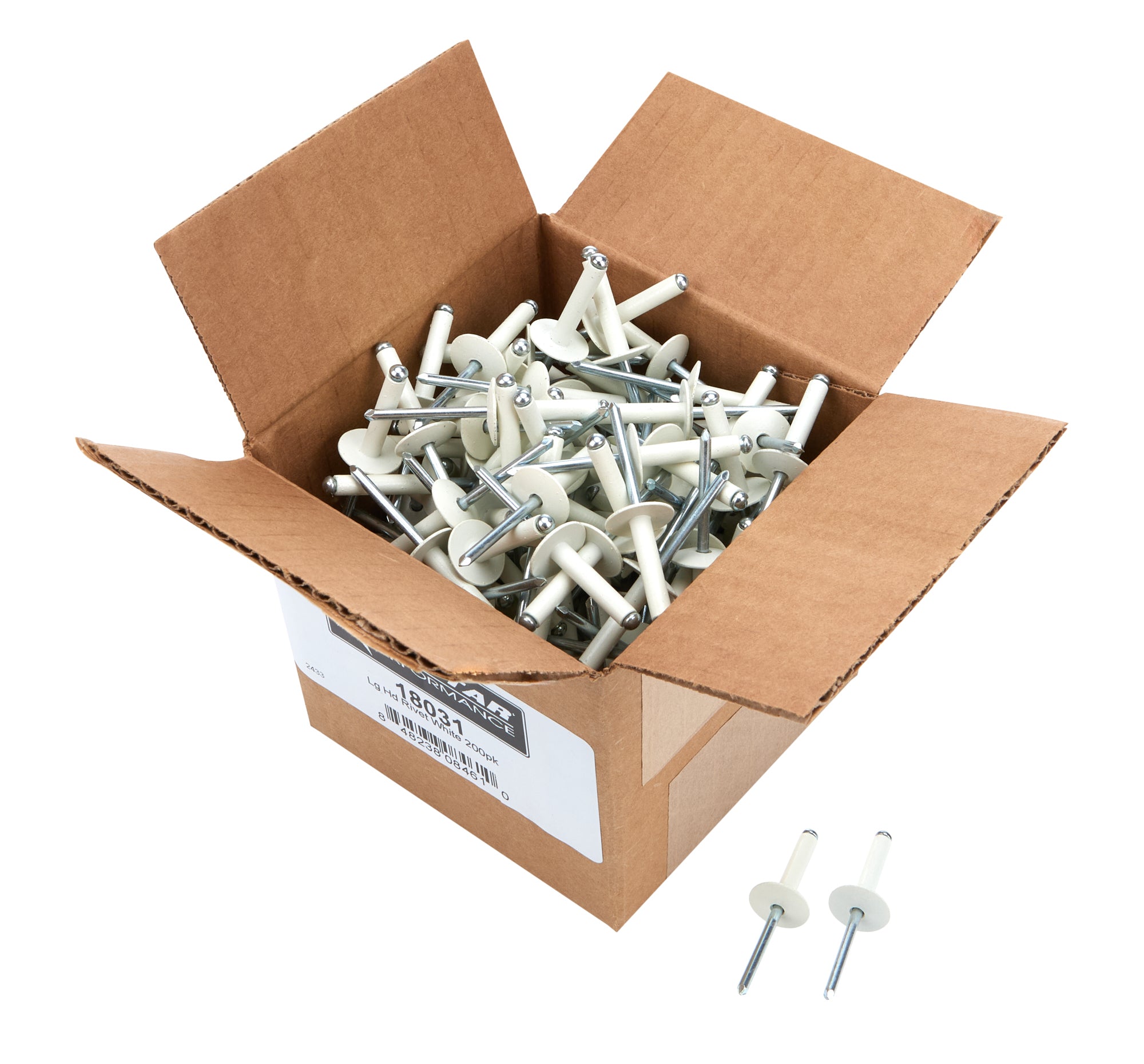 Lg Hd Rivet White 200pk Rivets Allstar Performance