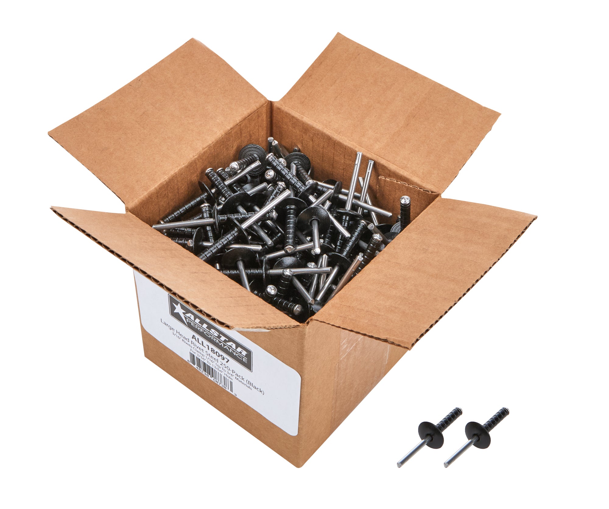 Lg Hd Rivet Black 250pk Multi Grip Rivets Allstar Performance