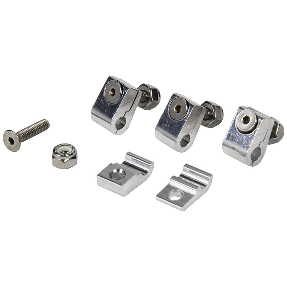 2pc Alum Line Clamps 3/16in 4pk Hose Support Brackets Allstar Performance