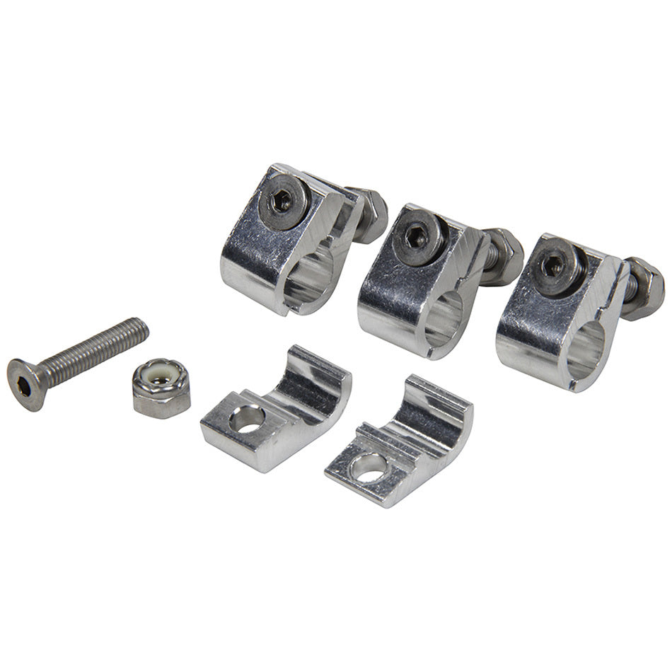 2pc Alum Line Clamps 3/8in 4pk Hose Support Brackets Allstar Performance