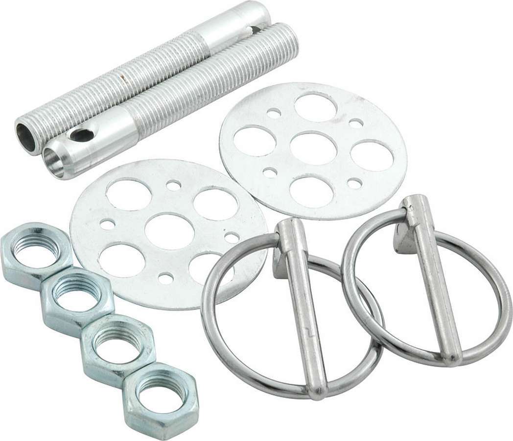 LW Alum Hood Pin Kit 3/8in Silver Hood Pin Fastener Kits and Components Allstar Performance