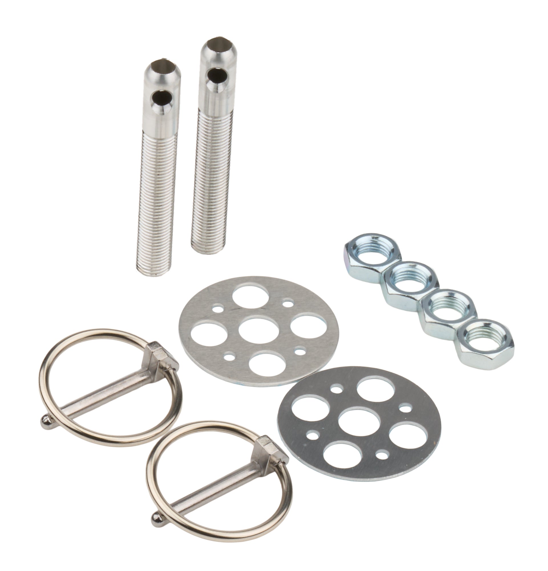 LW Alum Hood Pin Kit 3/8in Silver Hood Pin Fastener Kits and Components Allstar Performance