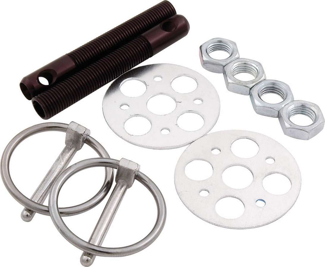 LW Alum Hood Pin Kit 3/8in Black Hood Pin Fastener Kits and Components Allstar Performance