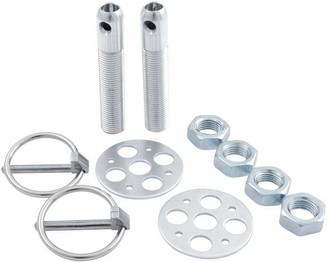 LW Alum Hood Pin Kit 1/2in Silver Hood Pin Fastener Kits and Components Allstar Performance