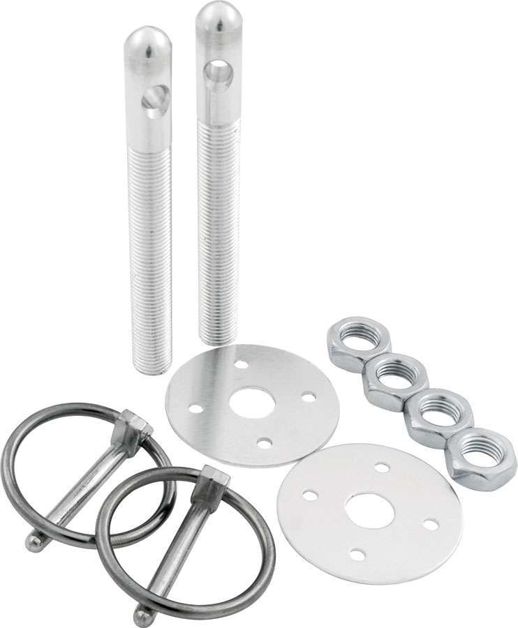 Alum Hood Pin Kit 3/8in Silver Hood Pin Fastener Kits and Components Allstar Performance