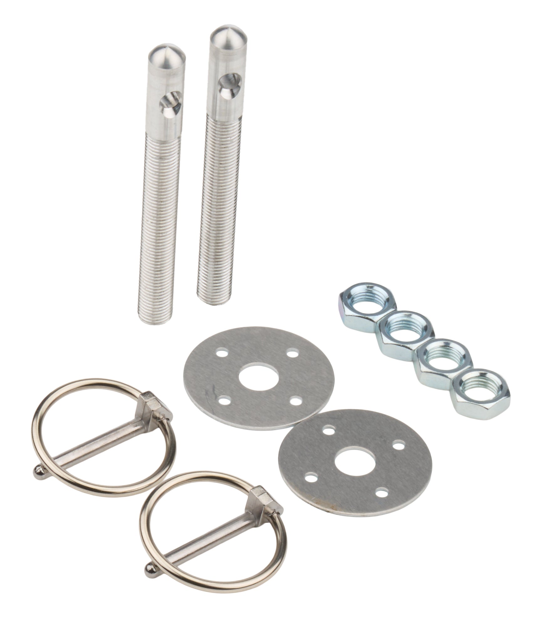 Alum Hood Pin Kit 3/8in Silver Hood Pin Fastener Kits and Components Allstar Performance