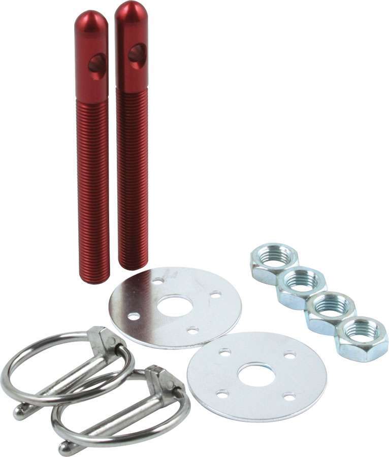 Alum Hood Pin Kit 3/8in Red Hood Pin Fastener Kits and Components Allstar Performance