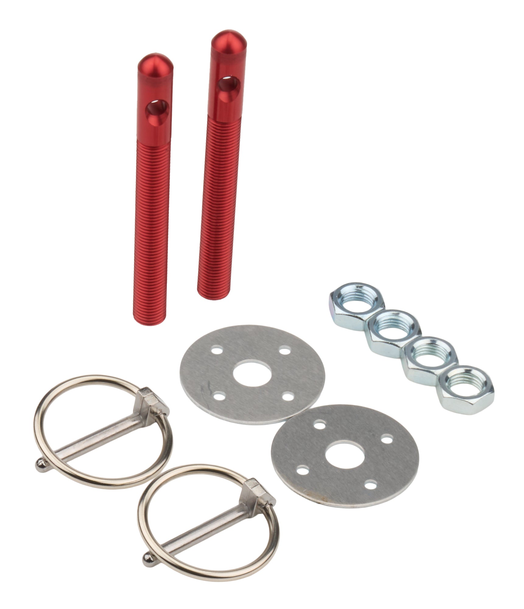 Alum Hood Pin Kit 3/8in Red Hood Pin Fastener Kits and Components Allstar Performance