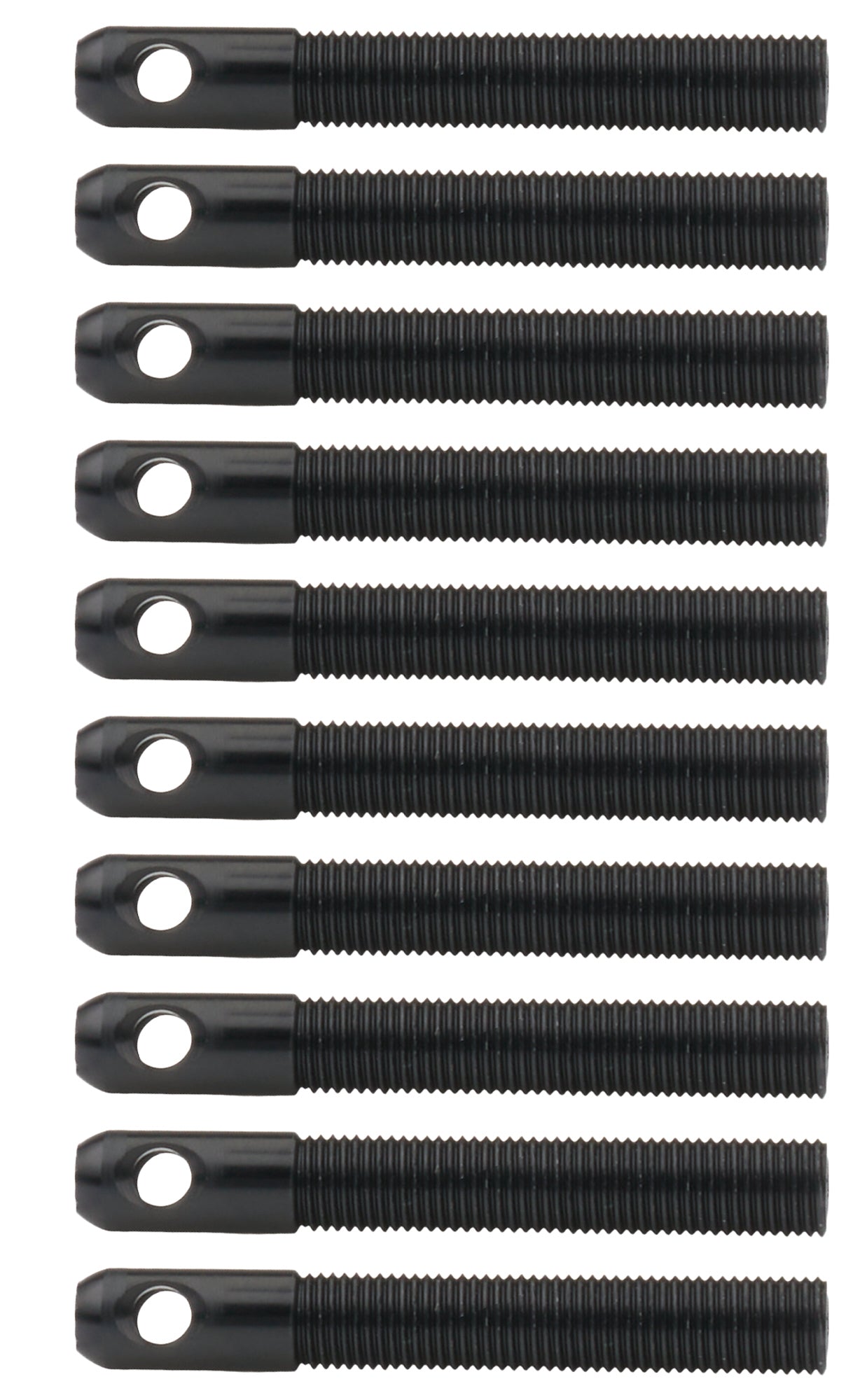 L/W Aluminum Hood Pins 3/8in Black 10pk Hood Pin Fastener Kits and Components Allstar Performance