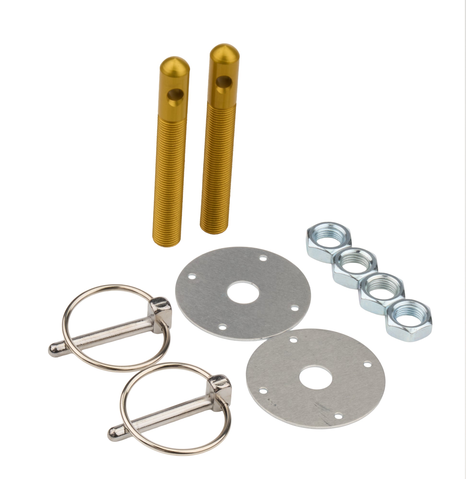 Alum Hood Pin Kit 1/2in Gold Discontinued Hood Pin Fastener Kits and Components Allstar Performance
